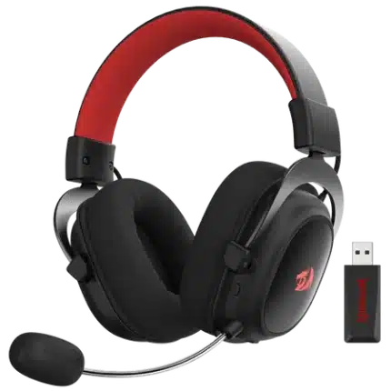 سماعة الألعاب اللاسلكية Redragon H510 Zeus-X RGB - صوت محيطي 7.1 - محركات صوت 53 مم في وسادات أذن من إسفنج الذاكرة مع غطاء قماش متين - سماعات رأس متعددة المنصات - تعمل بمنفذ USB للكمبيوتر الشخصي/PS4/NS